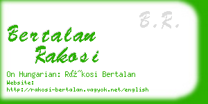 bertalan rakosi business card